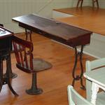 Close up of desk and chair
